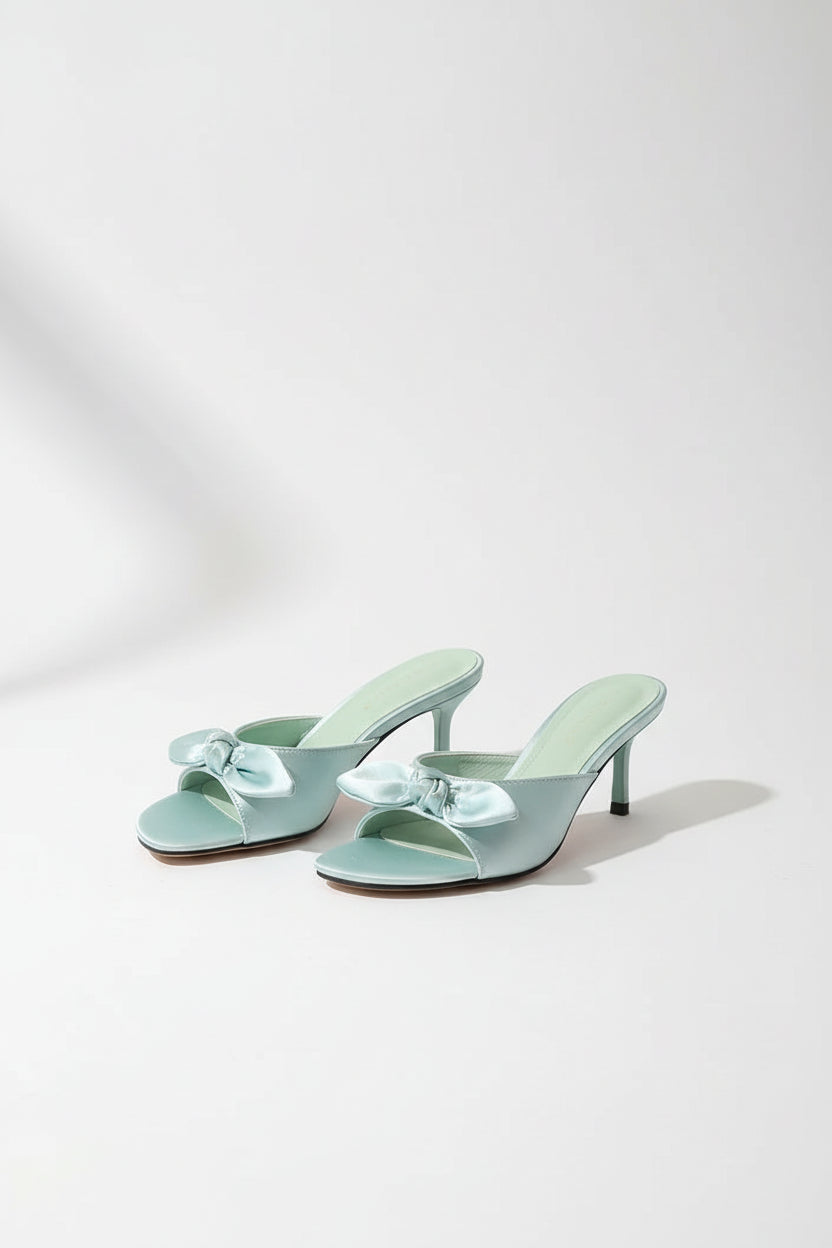Bow Tie Satin Mules