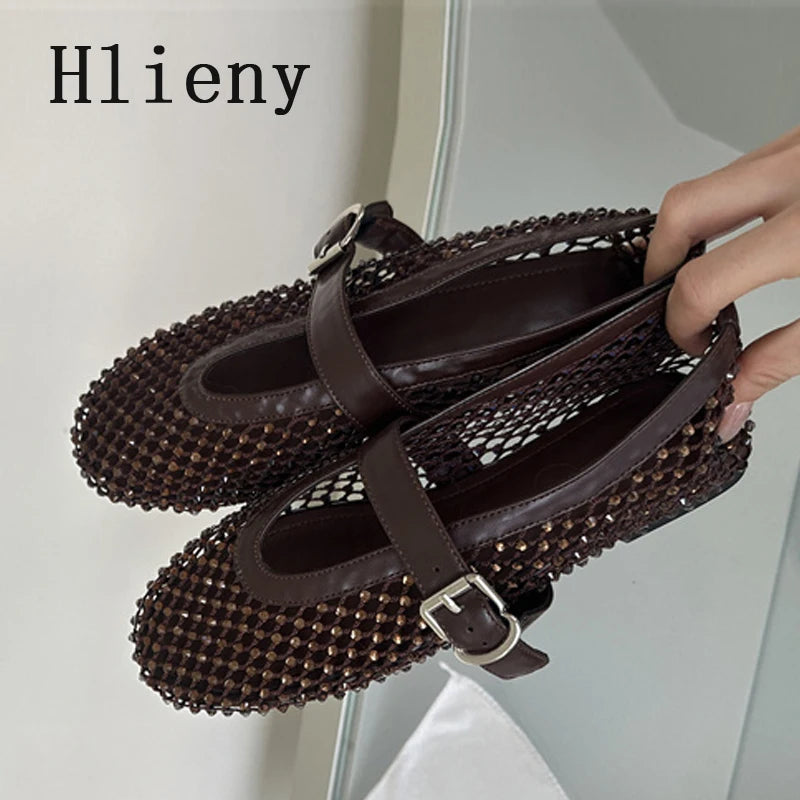 Rhinestone Mesh Flats