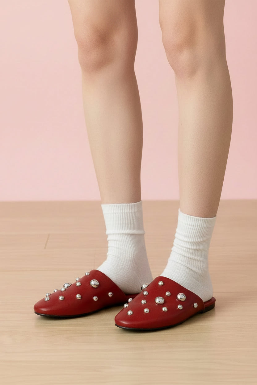 Studded Mule Slipper Shoes