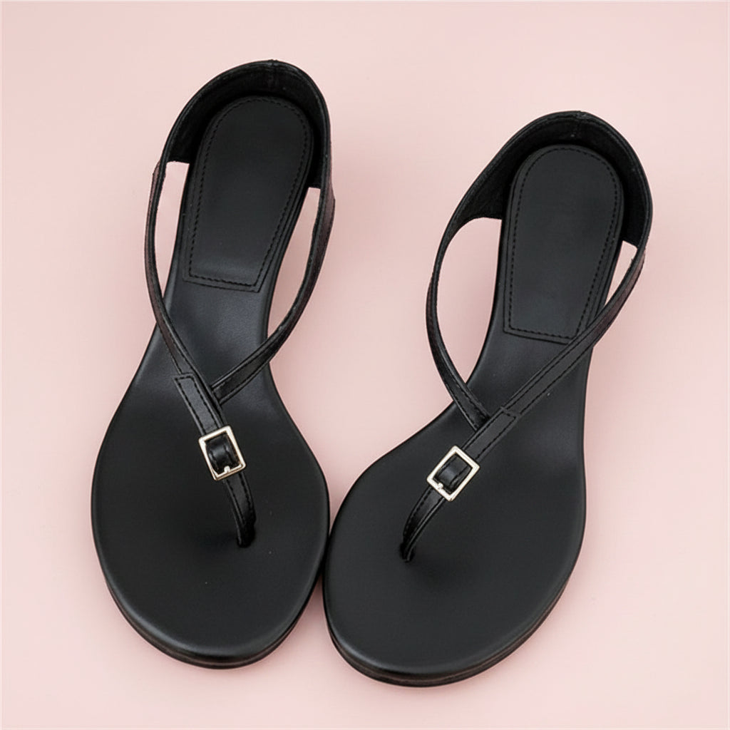 Buckle Thong Wedge Sandal