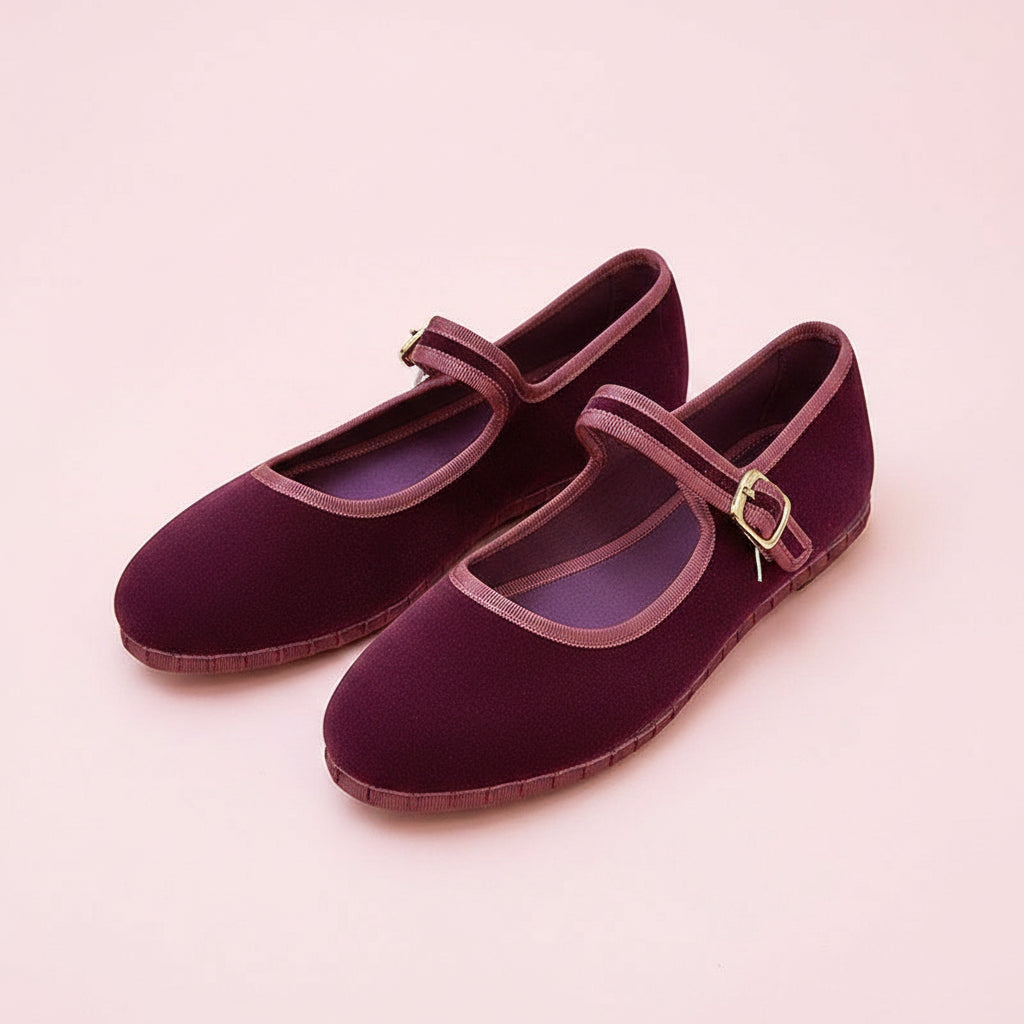 Velvet Mary Jane Shoes
