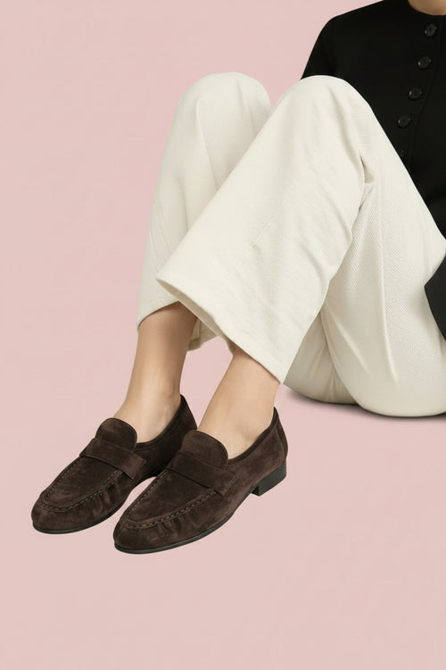 Classic Ruched Suede Loafer