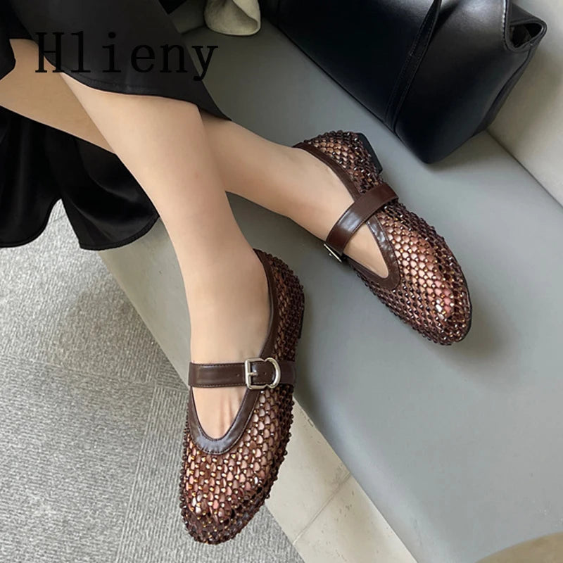 Rhinestone Mesh Flats
