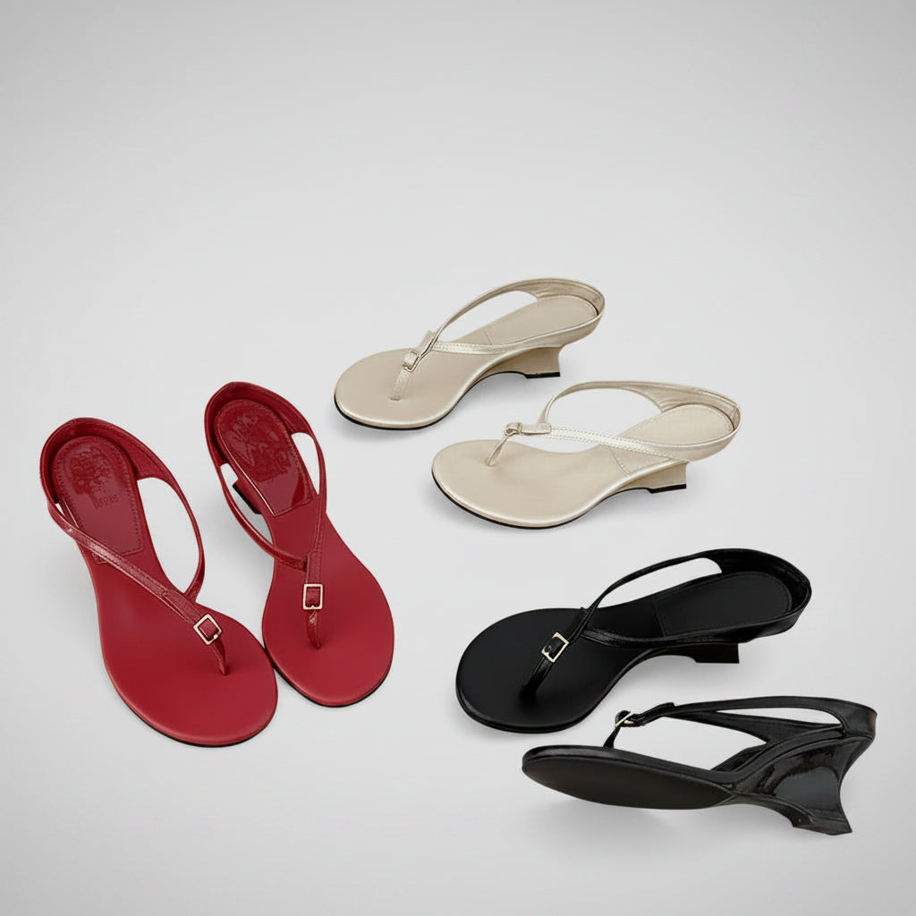 Buckle Thong Wedge Sandal