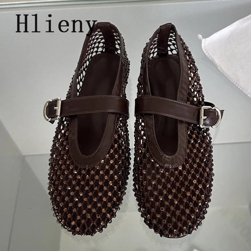 Rhinestone Mesh Flats
