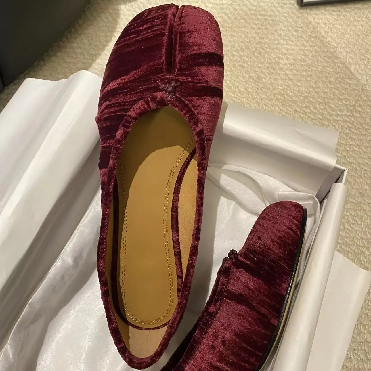Tabi Ballerina Velvet Heels