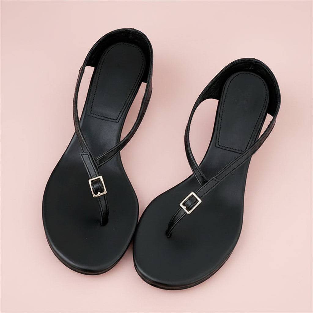 Buckle Thong Wedge Sandal
