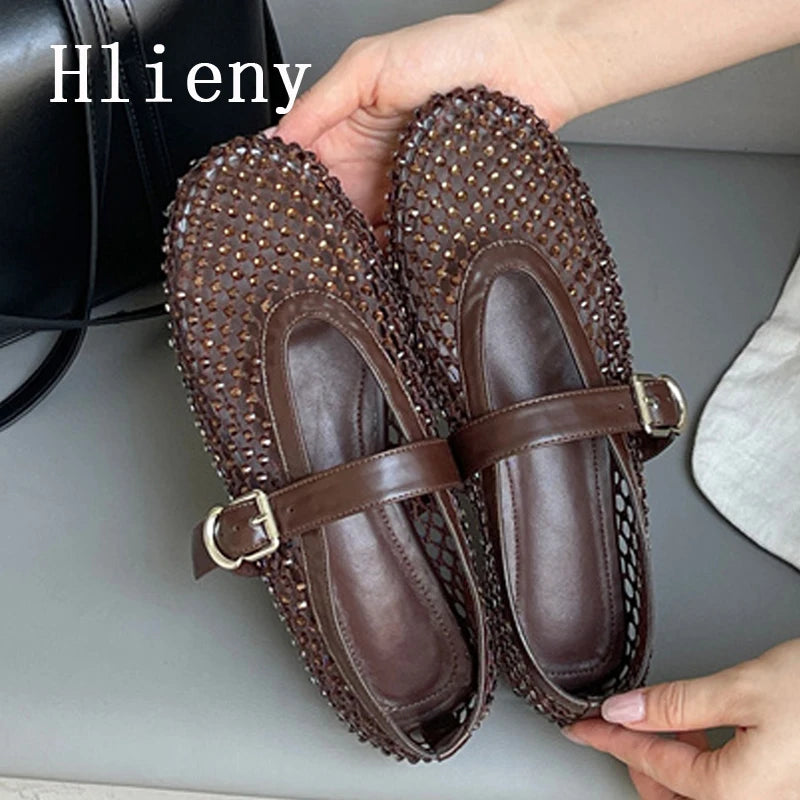 Rhinestone Mesh Flats