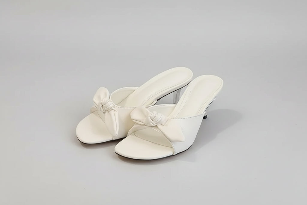 Bow Tie Satin Mules