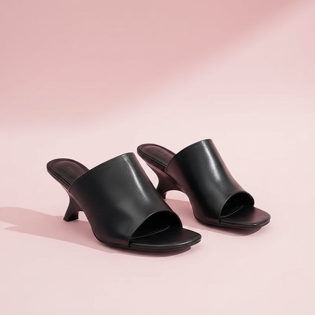 Curved Heel Mules