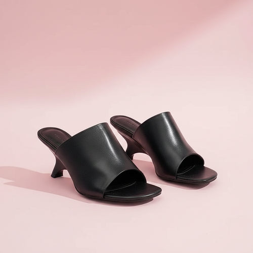 Curved Heel Mules