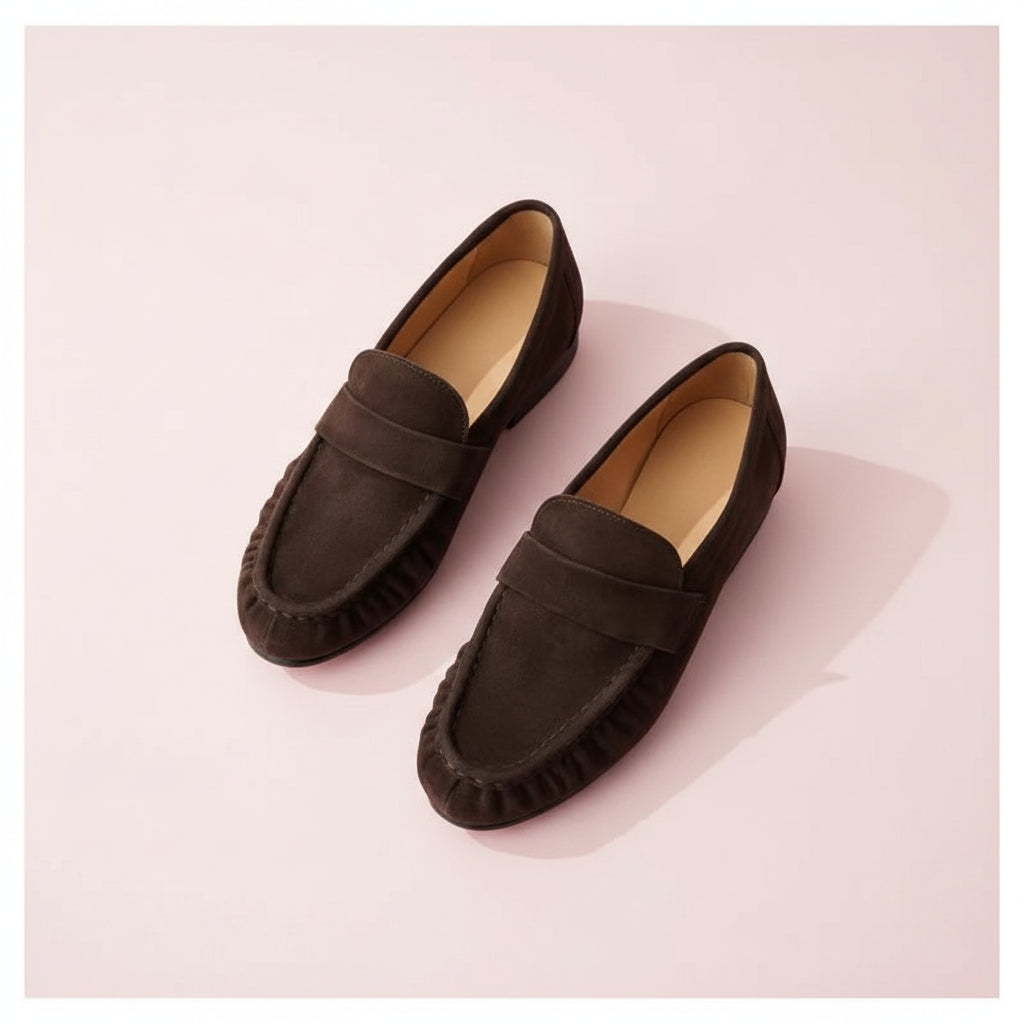 Classic Ruched Suede Loafer