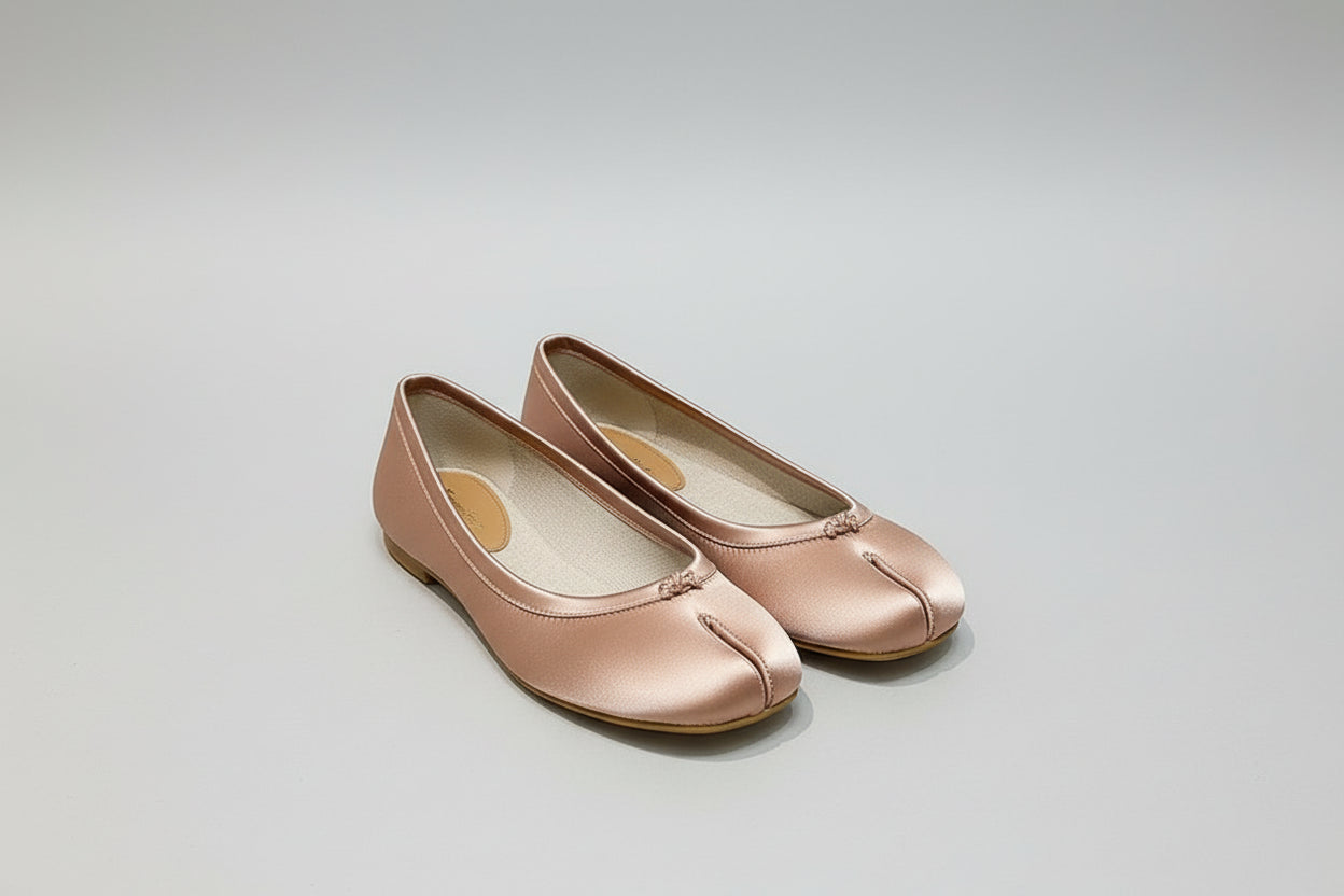 Satin Tabi Toe Flat Ballerinas