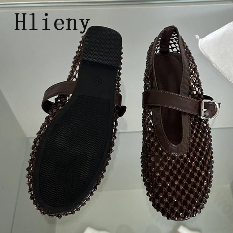 Rhinestone Mesh Flats