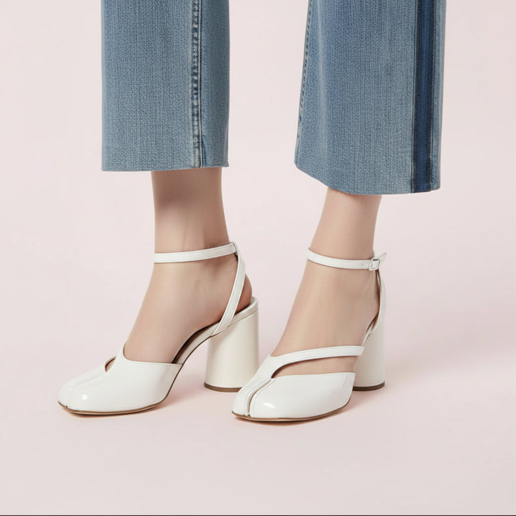 Tabi Toe Strap Block Heels