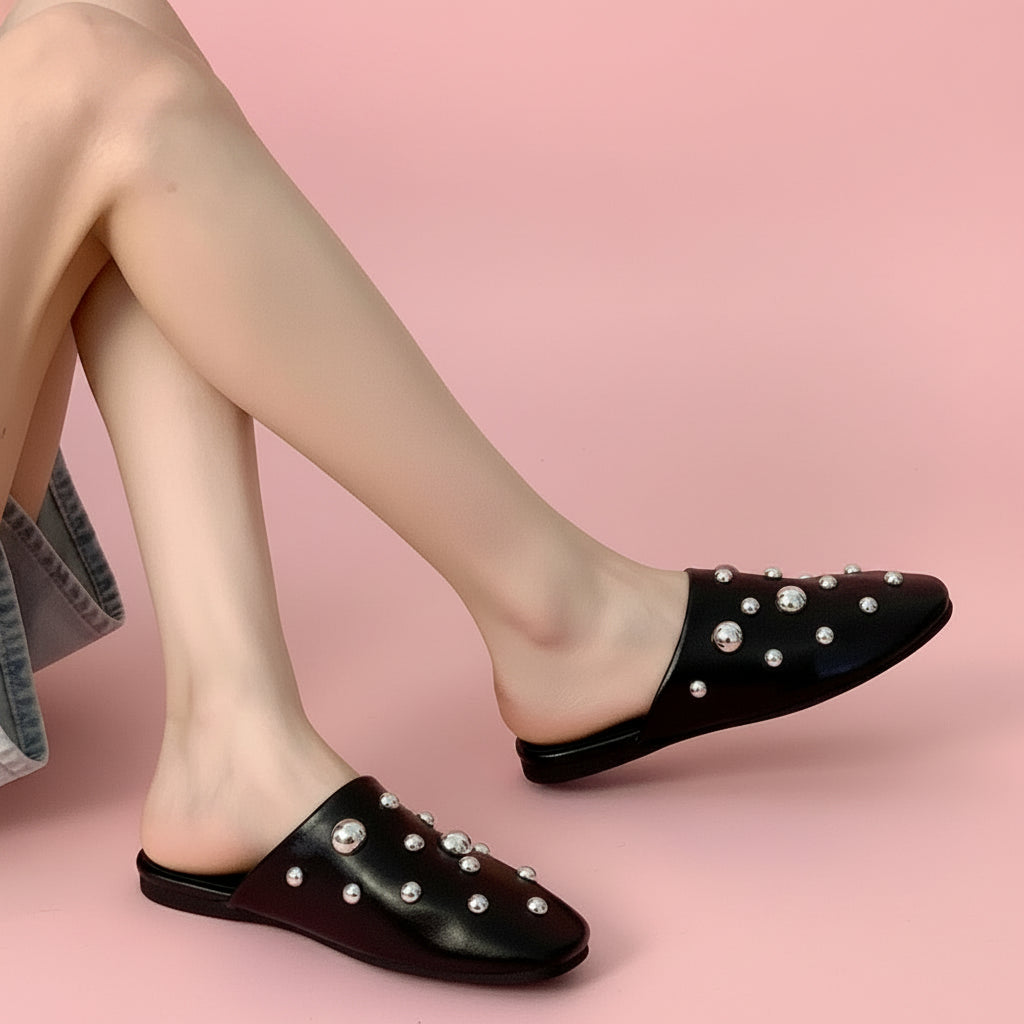 Studded Mule Slipper Shoes