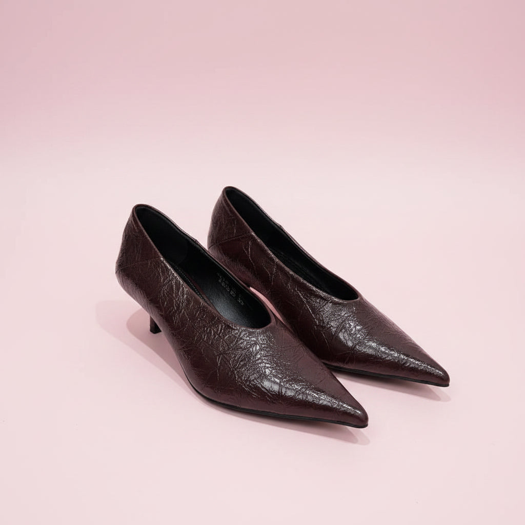 Pointed Toe Kitten Heel Pumps