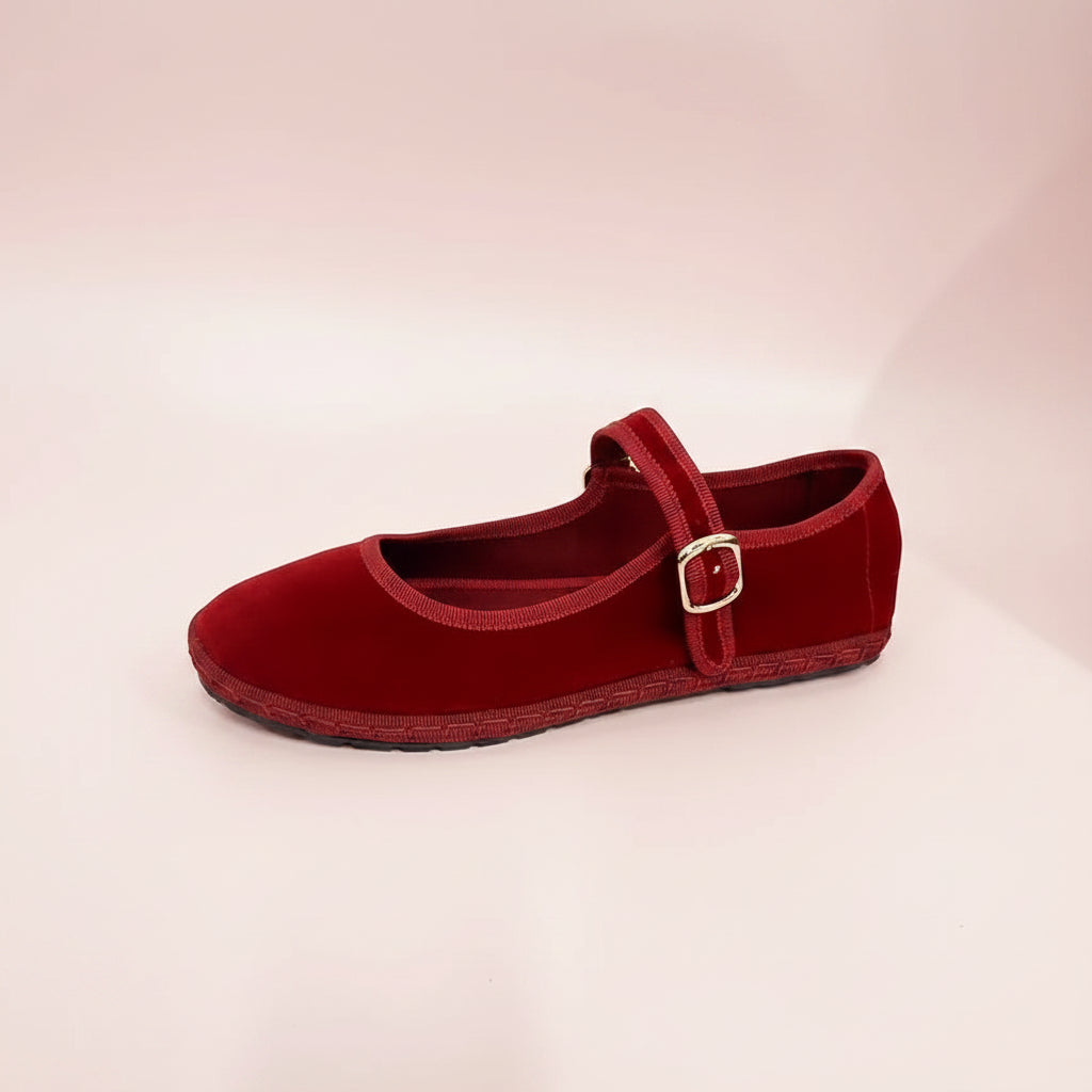 Velvet Mary Jane Shoes