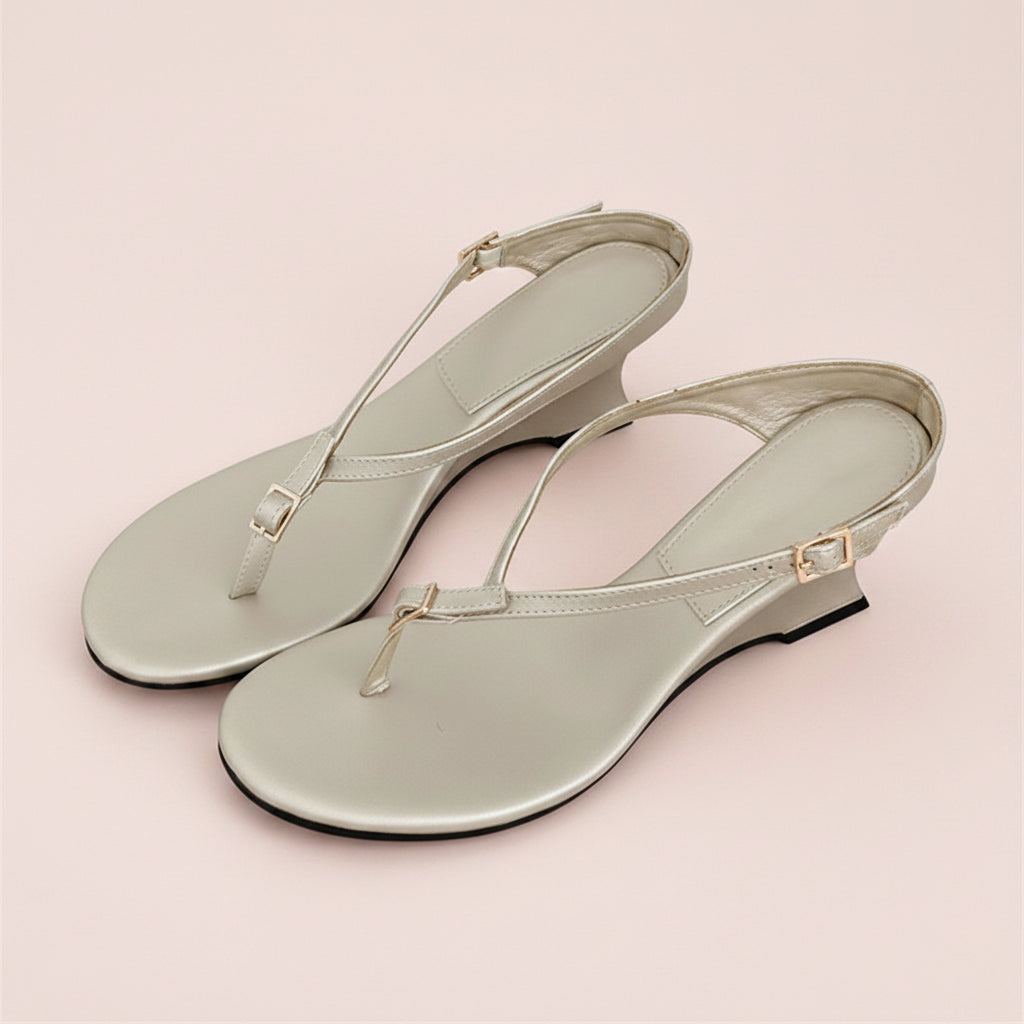 Buckle Thong Wedge Sandal