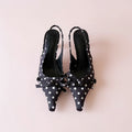 Polka dot sling back heels