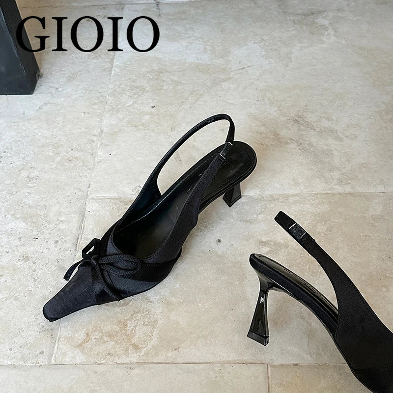 Satin Sling Back Heels