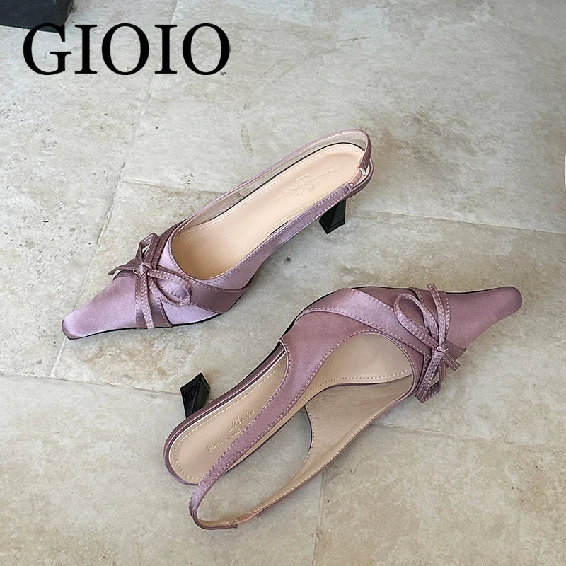 Satin Sling Back Heels