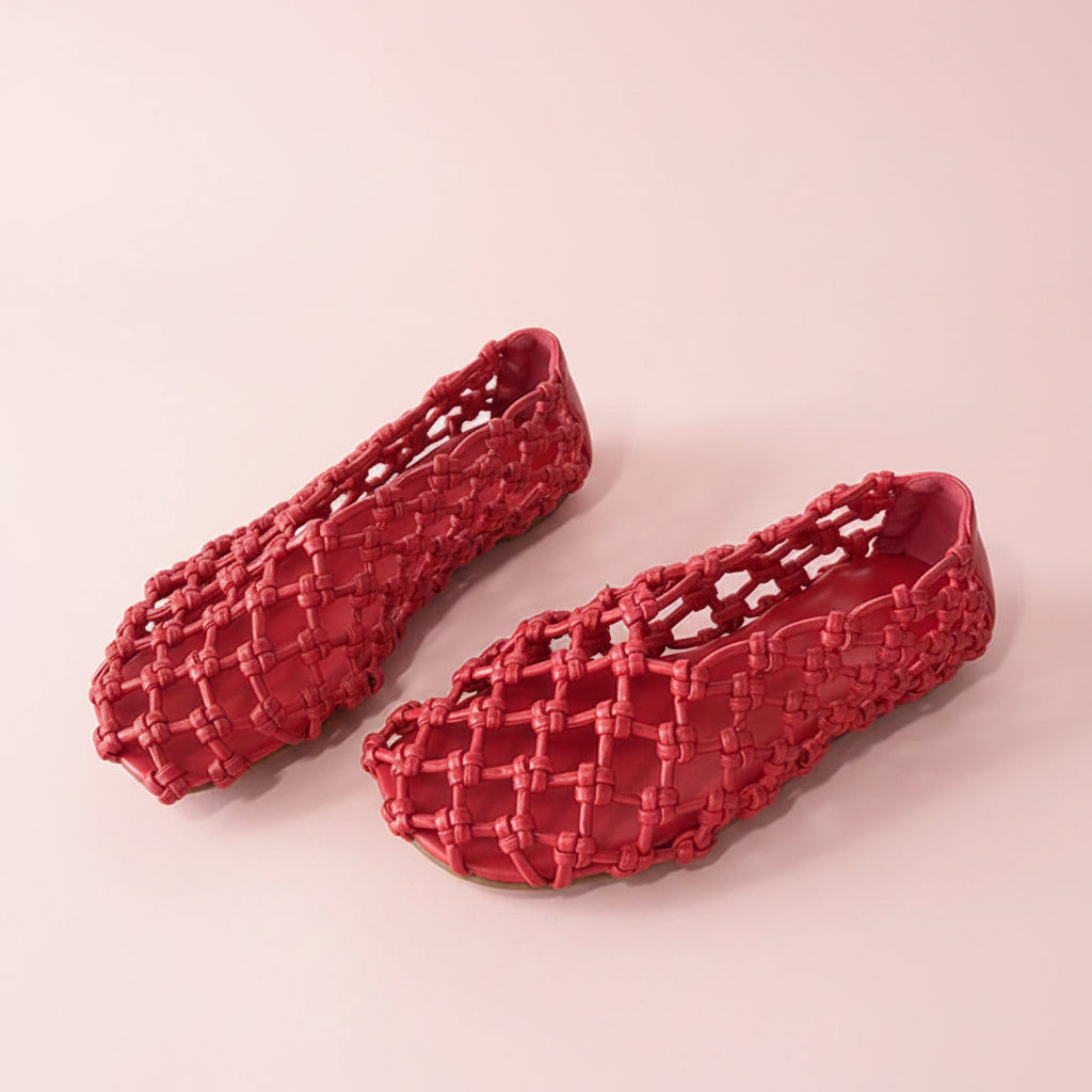 Leather Woven Flats