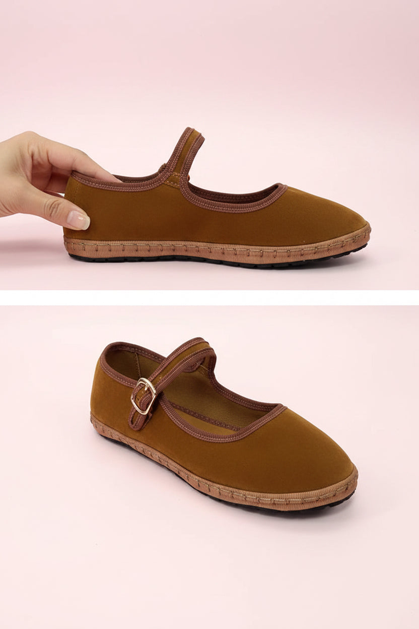 Velvet Mary Jane Shoes