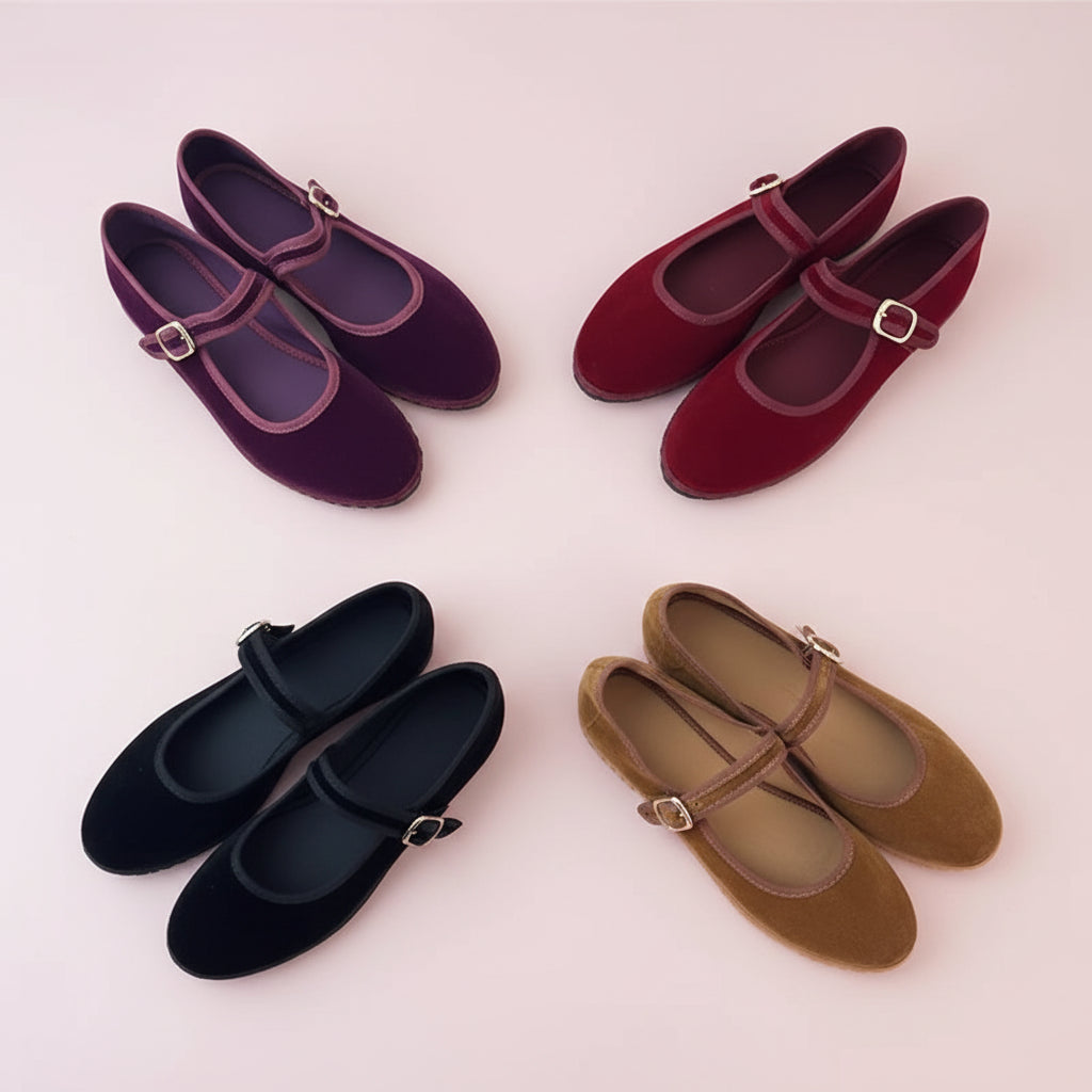 Velvet Mary Jane Shoes