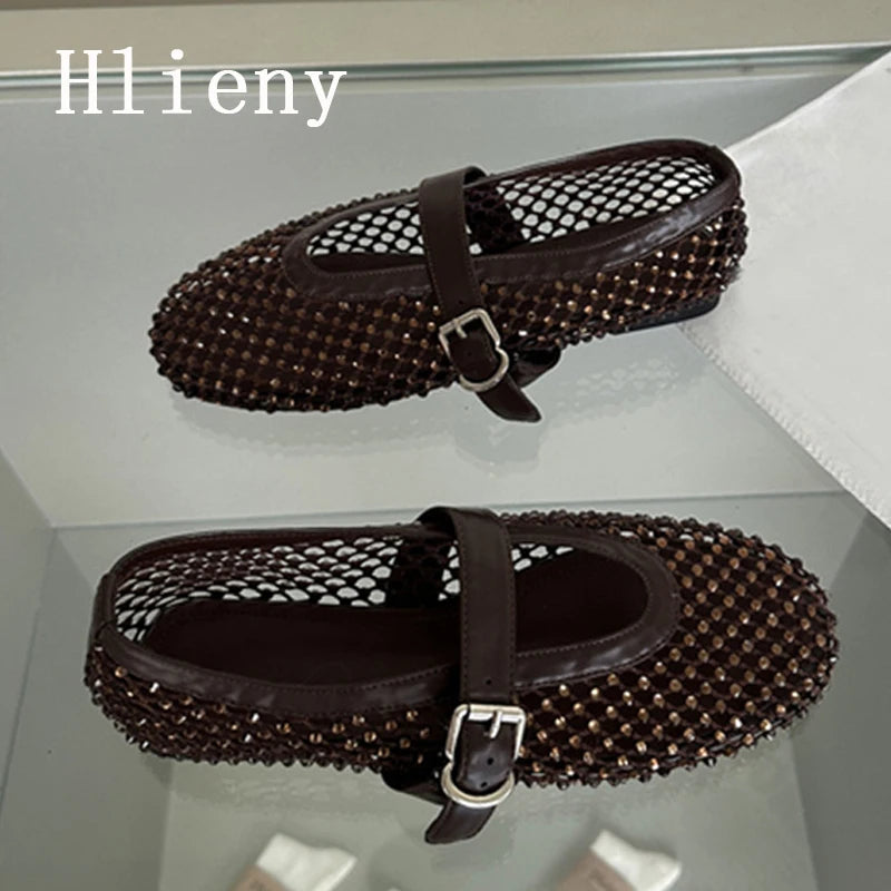Rhinestone Mesh Flats