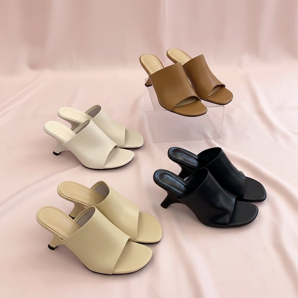 Curved Heel Mules
