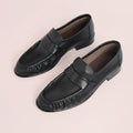 Classic ruched leather loafer
