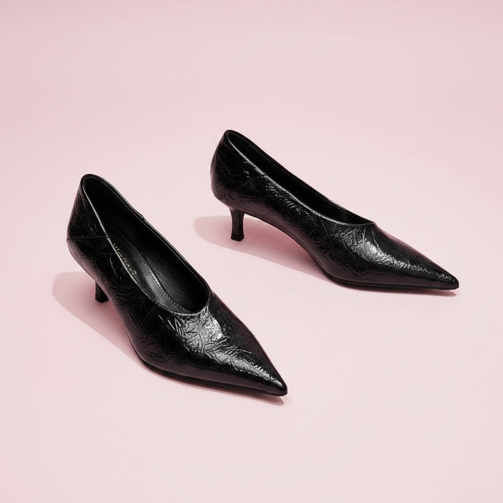 Pointed Toe Kitten Heel Pumps