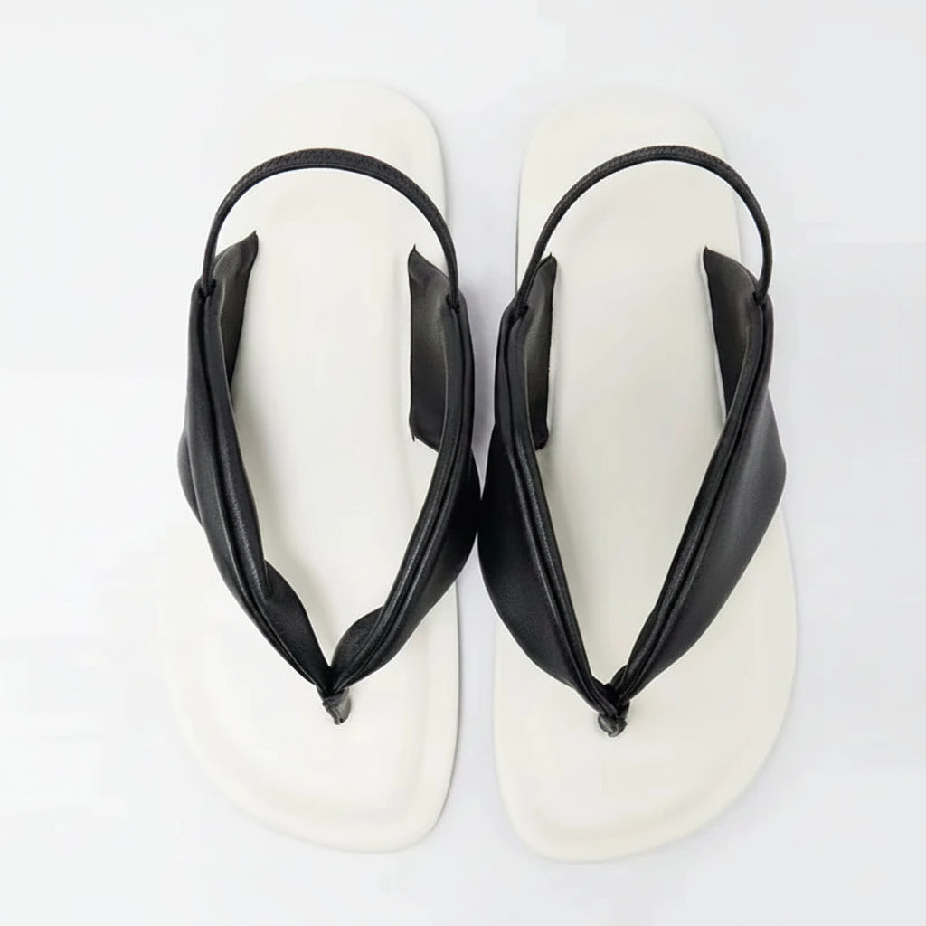 Contrast Leather Sandals Flip flops
