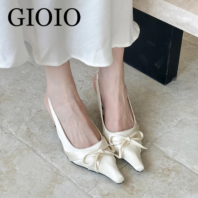 Satin Sling Back Heels