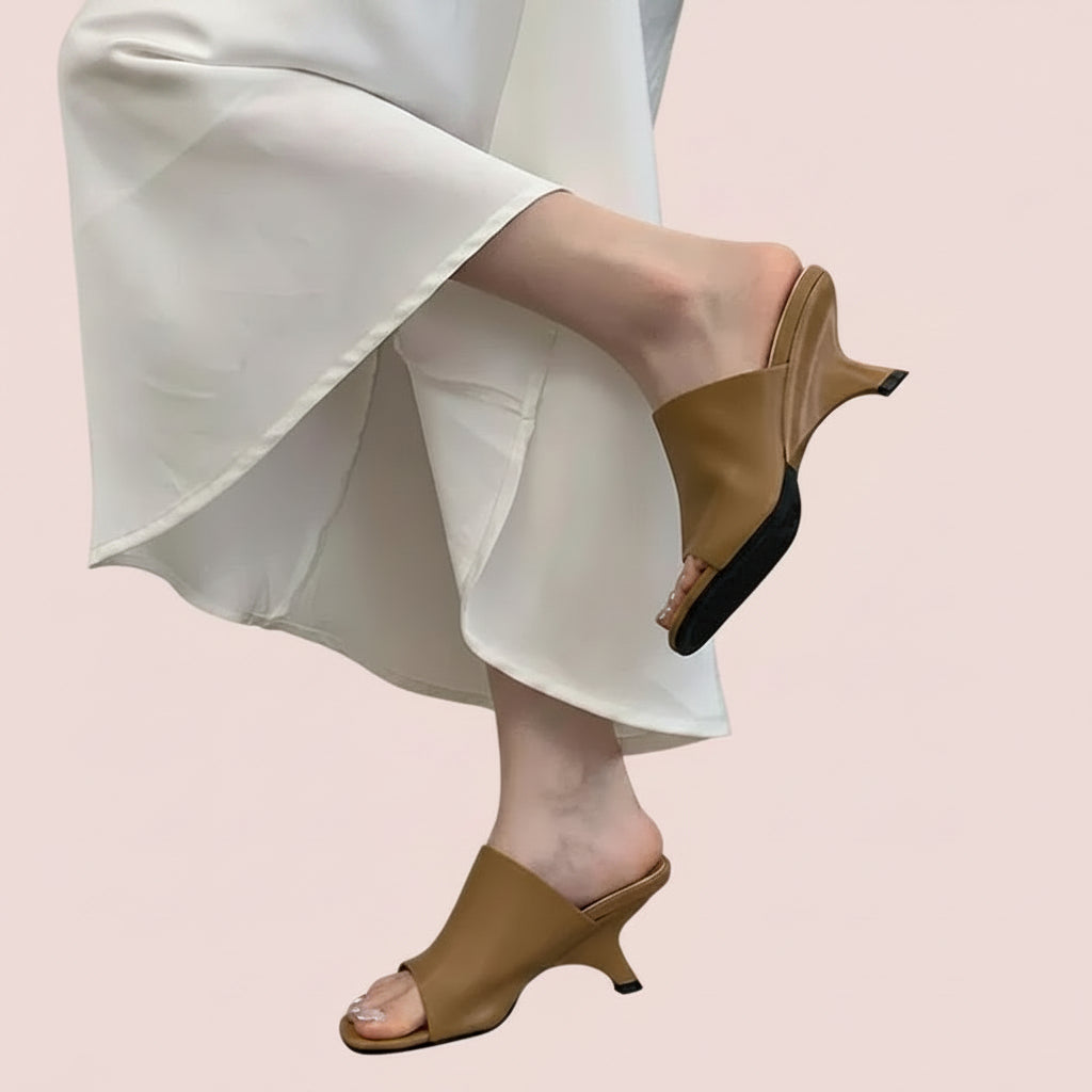 Curved Heel Mules