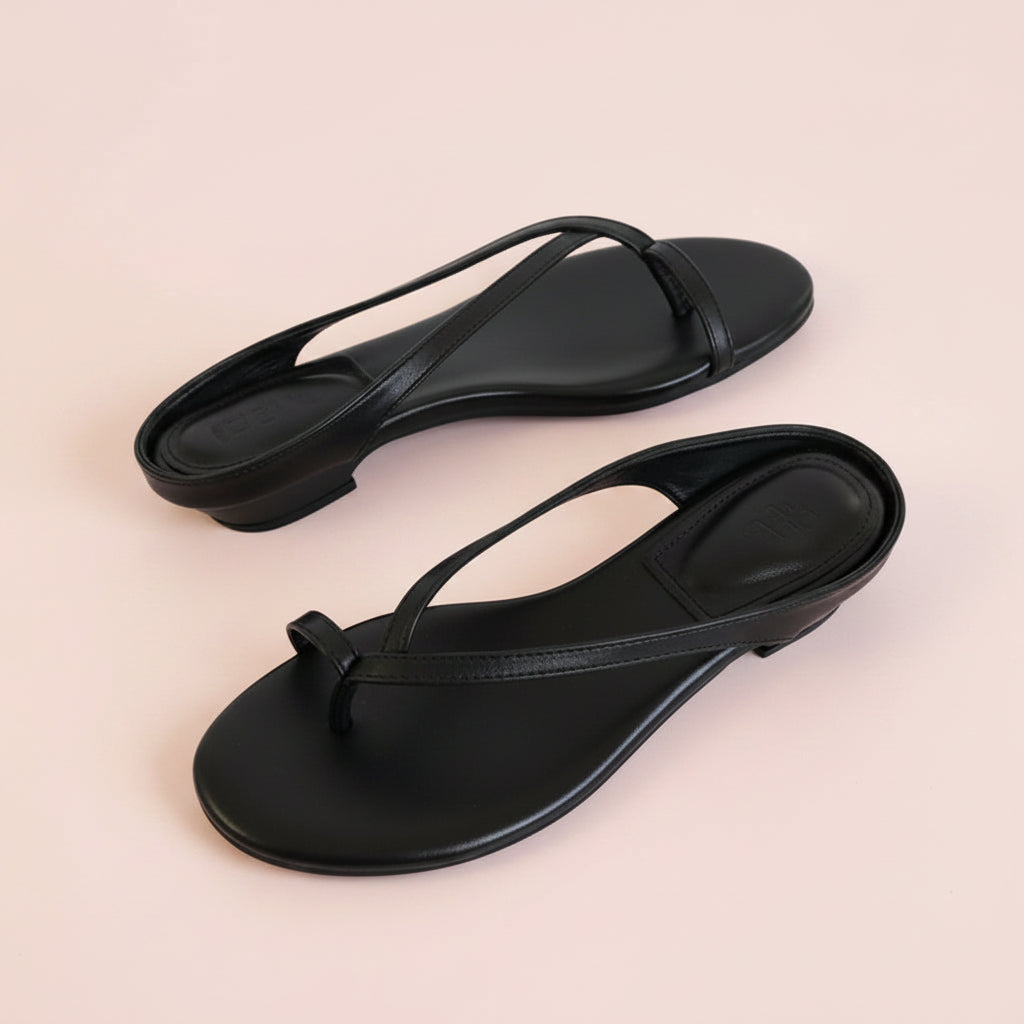 Asymmetric Cut Flat Sandals
