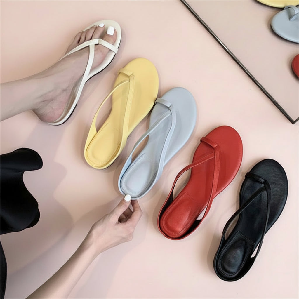 Asymmetric Cut Flat Sandals