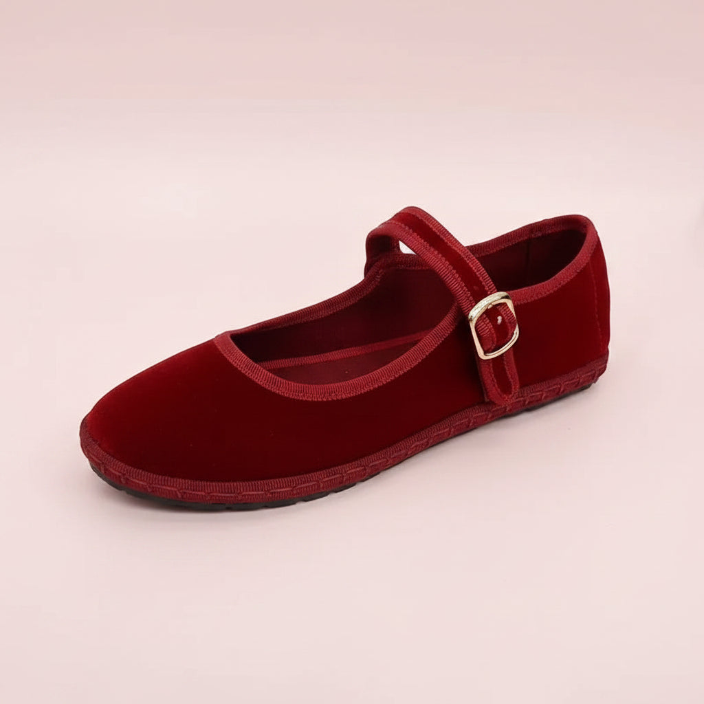 Velvet Mary Jane Shoes