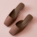 Square Toes Satin Mules