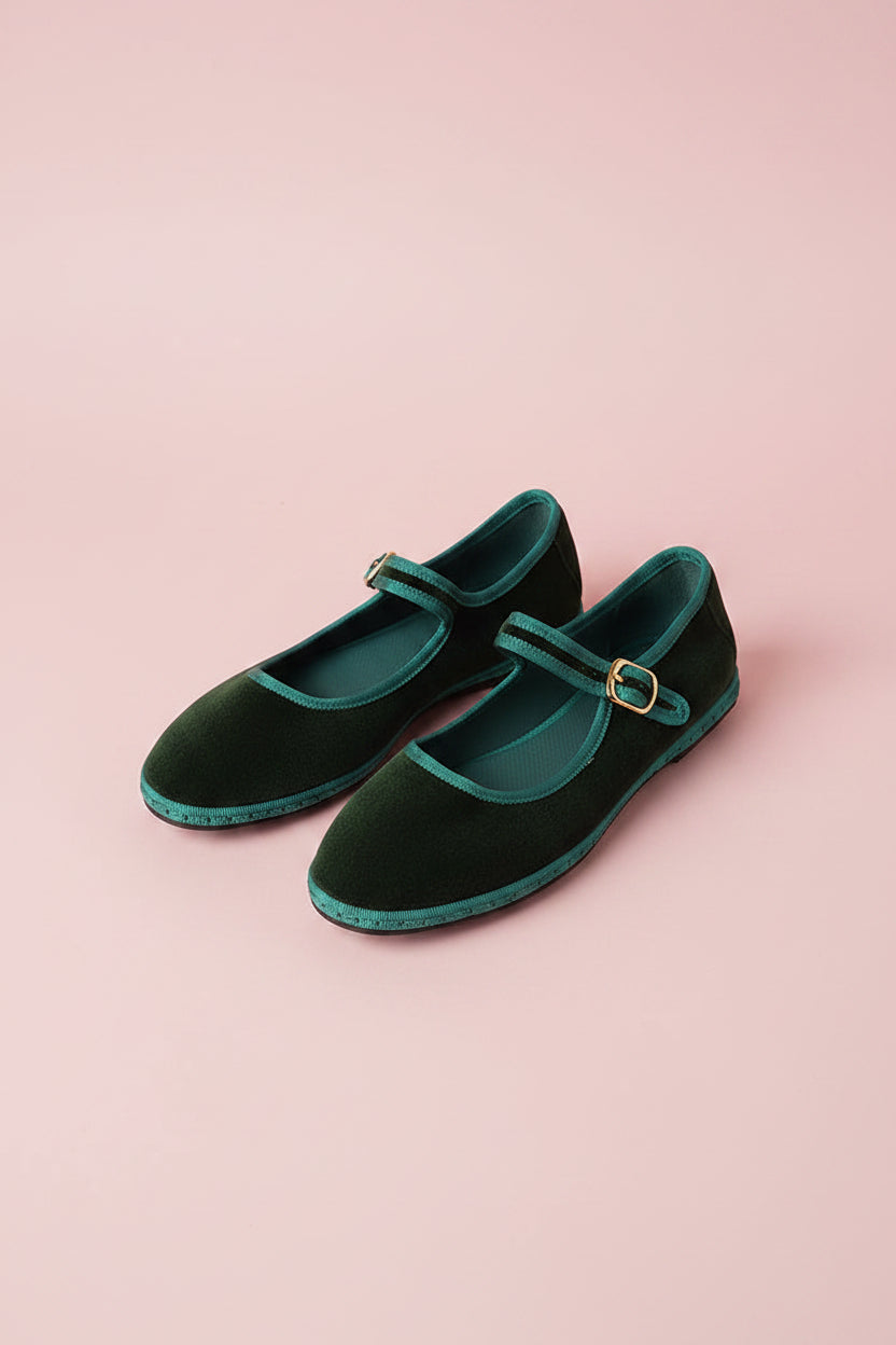 Velvet Mary Jane Shoes