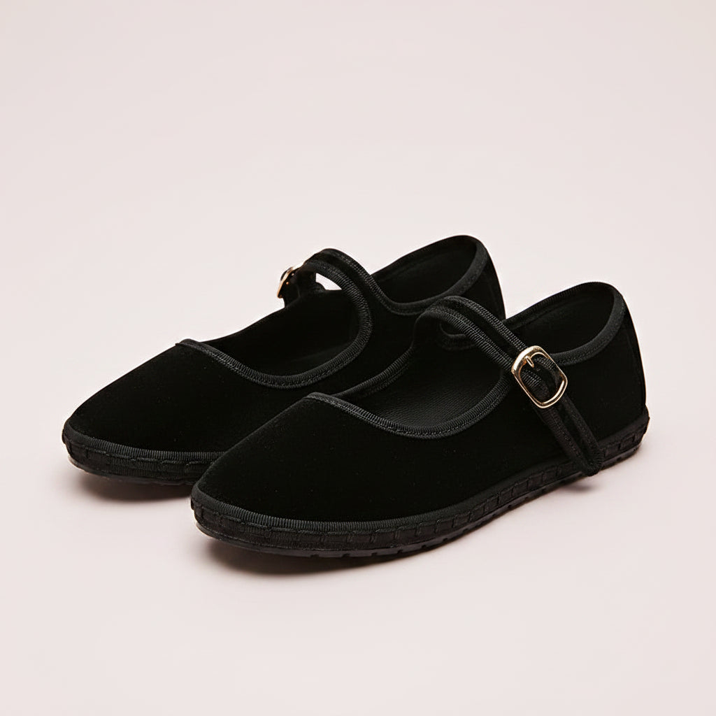 Velvet Mary Jane Shoes