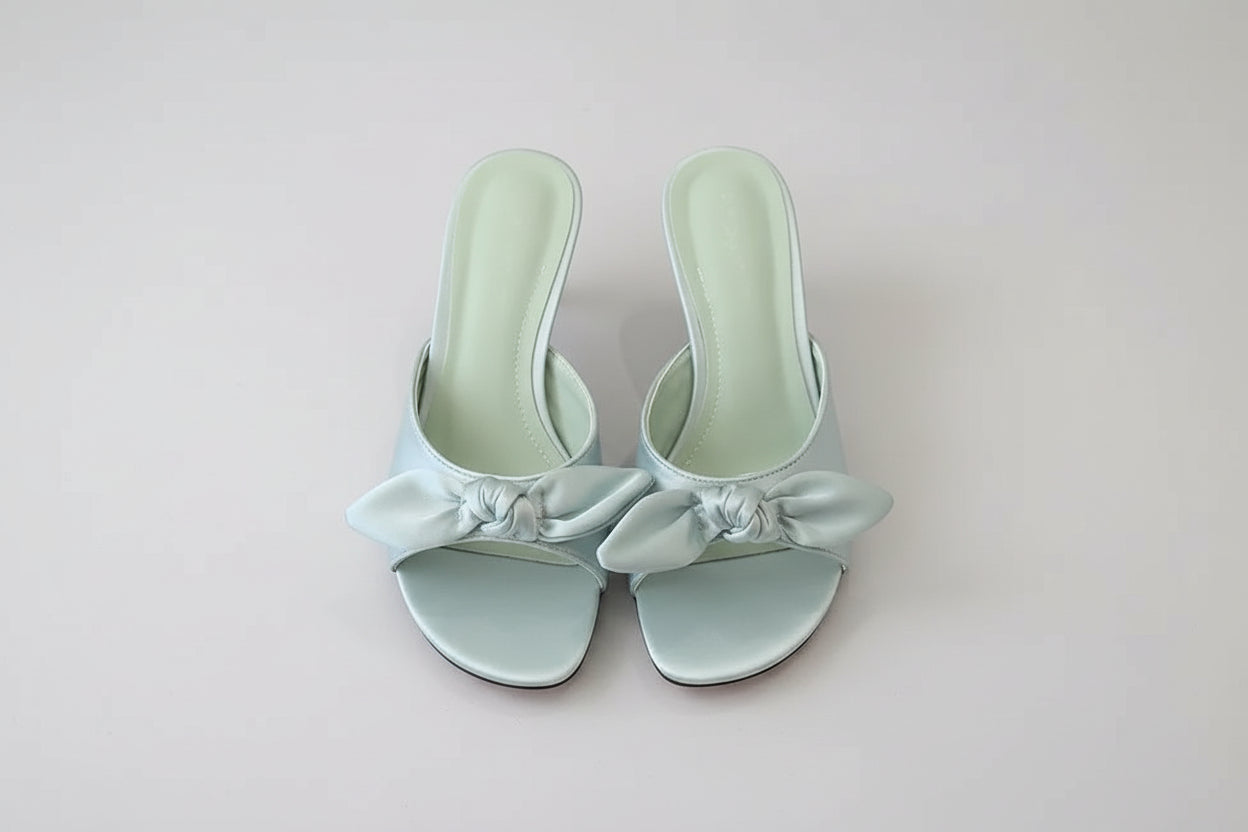 Bow Tie Satin Mules